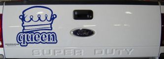 Queen with Crown Car or Truck Window Decal Sticker (Navy)