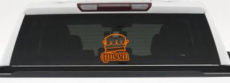 Queen with Crown Car or Truck Window Decal Sticker (Orange)