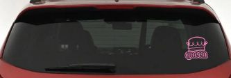 Queen with Crown Car Truck Window Vinyl Decal Sticker Royal Auto Decor (Pink)