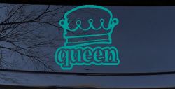Queen with Crown Car or Truck Window Decal Sticker (Turquoise)