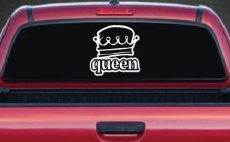 Queen with Crown Car or Truck Window Decal Sticker