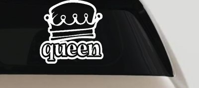 Queen with Crown Car Truck Window Vinyl Decal Sticker Royal Auto Decor