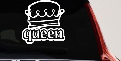 Queen with Crown Car Truck Window Vinyl Decal Sticker Royal Auto Decor