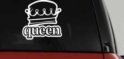Queen with Crown Car Truck Window Vinyl Decal Sticker Royal Auto Decor