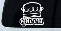 Queen with Crown Car or Truck Window Decal Sticker
