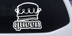 Queen with Crown Car or Truck Window Decal Sticker