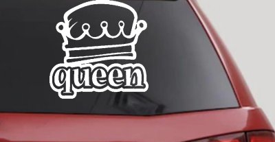Queen with Crown Car Truck Window Vinyl Decal Sticker Royal Auto Decor