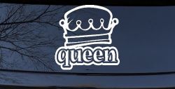 Queen with Crown Car or Truck Window Decal Sticker