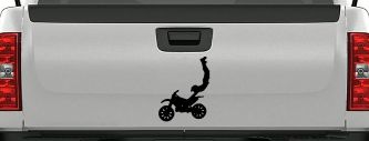 Dirtbike Motorcycle Trick Car or Truck Window Decal Sticker (Black)