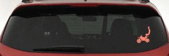 Dirtbike Motorcycle Trick Car or Truck Window Decal Sticker (Coral)