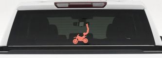 Dirtbike Motorcycle Trick Car or Truck Window Decal Sticker (Coral)
