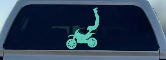 Dirtbike Motorcycle Trick Car or Truck Window Decal Sticker (Mint)