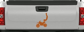 Dirtbike Motorcycle Trick Car or Truck Window Decal Sticker (Nut Brown)