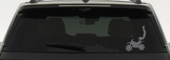 Dirtbike Motorcycle Trick Car or Truck Window Decal Sticker (Silver)