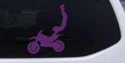 Dirtbike Motorcycle Trick Car or Truck Window Decal Sticker (Violet)