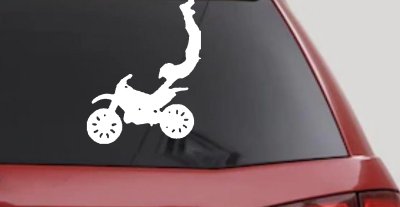 Dirtbike Motorcycle Trick Decal Sticker for Car Truck Window Vinyl