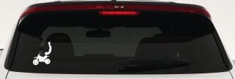 Dirtbike Motorcycle Trick Car or Truck Window Decal Sticker (White)