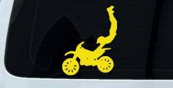 Dirtbike Motorcycle Trick Decal Sticker for Car Truck Window Vinyl (Yellow)