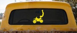 Dirtbike Motorcycle Trick Car or Truck Window Decal Sticker (Yellow)