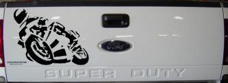 Street Bike Motorcycle Racing Car or Truck Window Decal Sticker (Black)