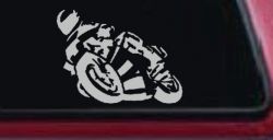 Street Bike Motorcycle Racing Car or Truck Window Decal Sticker (Light Gray)