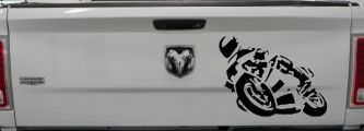 Street Bike Motorcycle Racing Car or Truck Window Decal Sticker (Matte Black)
