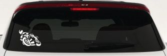 Street Bike Motorcycle Racing Car or Truck Window Decal Sticker (White)