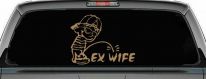 Pee on Ex Wife Car or Truck Window Decal Sticker (Light Brown)