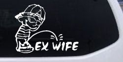 Pee on Ex Wife Car or Truck Window Decal Sticker