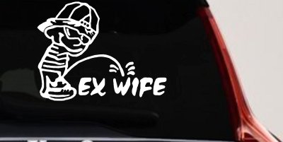 Funny Peeing Man Ex Wife Car Decal Vinyl Sticker Truck Window Humor