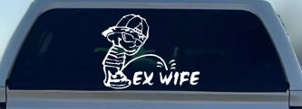 Pee on Ex Wife Car or Truck Window Decal Sticker