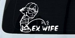 Pee on Ex Wife Car or Truck Window Decal Sticker