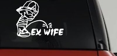 Funny Peeing Man Ex Wife Car Decal Vinyl Sticker Truck Window Humor