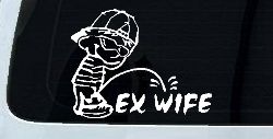 Pee on Ex Wife Car or Truck Window Decal Sticker