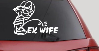 Funny Peeing Man Ex Wife Car Decal Vinyl Sticker Truck Window Humor