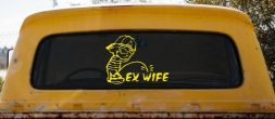 Funny Peeing Man Ex Wife Car Decal Vinyl Sticker Truck Window Humor (Yellow)