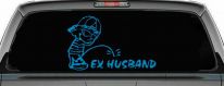 Pee on Ex Husband Car or Truck Window Decal Sticker (Blue)