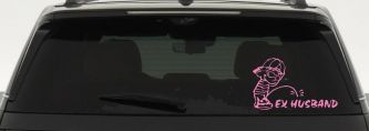 Pee on Ex Husband Car or Truck Window Decal Sticker (Pink)