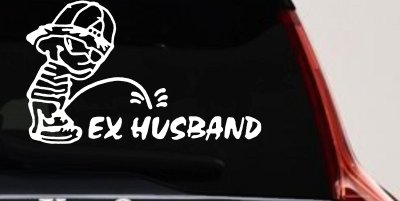 Funny Pee on Ex Husband Car Decal Prank Vinyl Sticker for Trucks