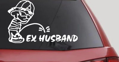 Funny Pee on Ex Husband Car Decal Prank Vinyl Sticker for Trucks