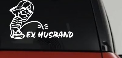 Funny Pee on Ex Husband Car Decal Prank Vinyl Sticker for Trucks