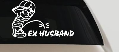 Funny Pee on Ex Husband Car Decal Prank Vinyl Sticker for Trucks