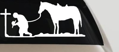 Cowboy Cross Horse Decal Western Christian Car Truck Window Sticker