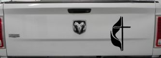 Methodist Cross Christian Car or Truck Window Decal Sticker (Black)