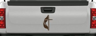 Methodist Cross Christian Car Truck Window Vinyl Decal Sticker Faith (Brown)