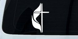 Methodist Cross Christian Car or Truck Window Decal Sticker