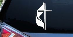 Methodist Cross Christian Car or Truck Window Decal Sticker