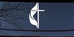 Methodist Cross Christian Car or Truck Window Decal Sticker
