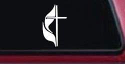 Methodist Cross Christian Car or Truck Window Decal Sticker