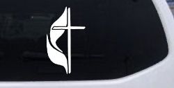 Methodist Cross Christian Car or Truck Window Decal Sticker